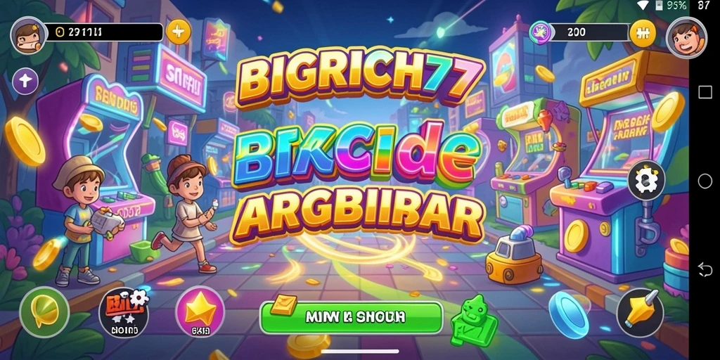 Screeenshot dari gameplay menampilkan momen seru dalam BIGRICH77.