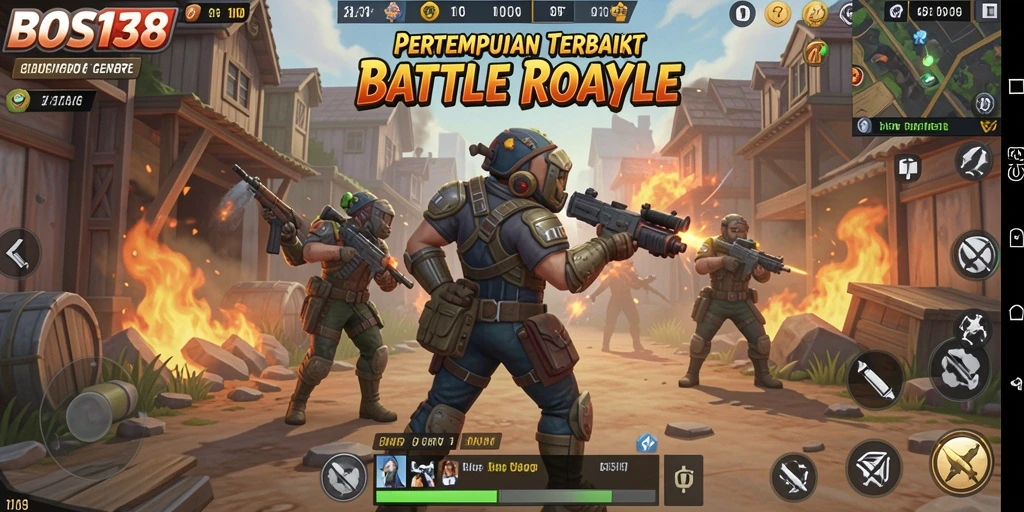 Screenshot gameplay <strong>BOS138</strong> menunjukkan aksi pertempuran yang seru.