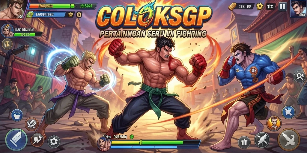 Screenshot menampilkan pertarungan epik dalam game Fighting.
