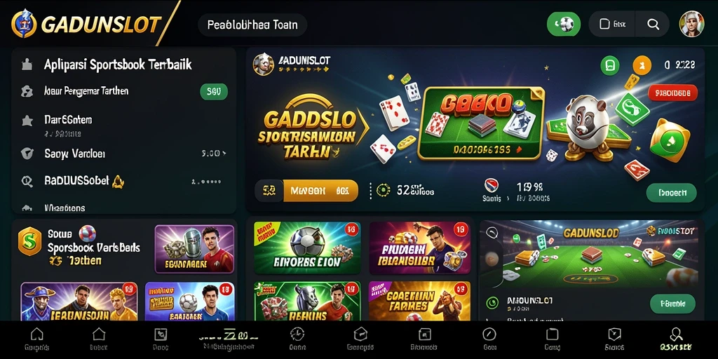 Tampilan utama GADUNSLOT menampilkan berbagai pilihan taruhan olahraga.