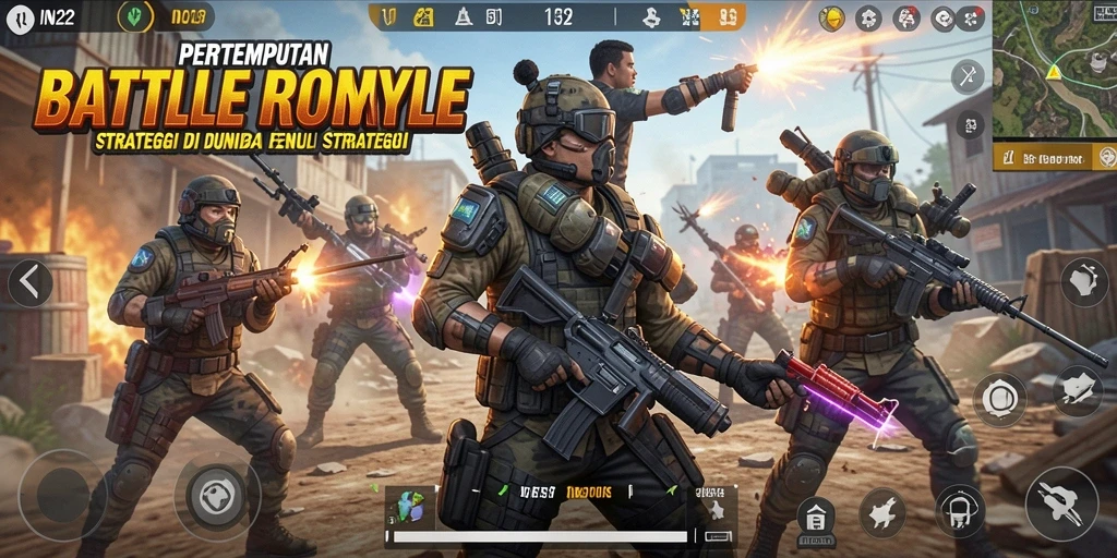Gameplay seru di IN22 dengan aksi Battle Royale yang mendebarkan.