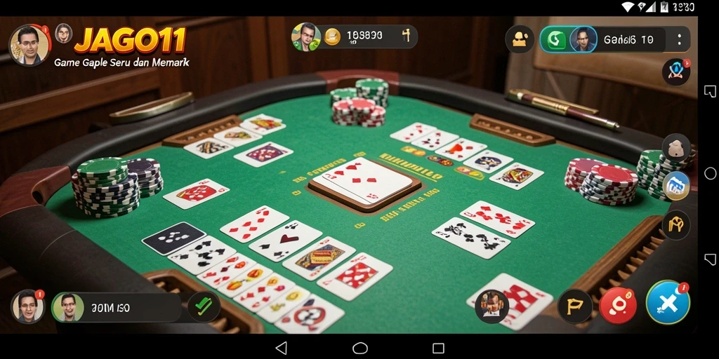 Screenshot JAGO11 menunjukkan gameplay Gaple yang seru dan dinamis.