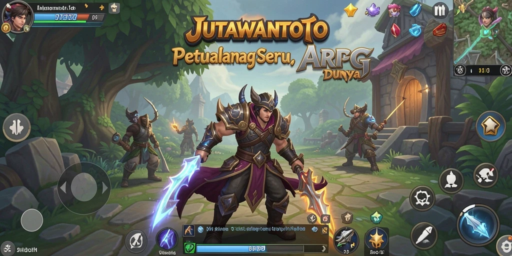 Tampilan screen gameplay JUTAWANTOTO dengan aksi pertarungan yang dinamis.
