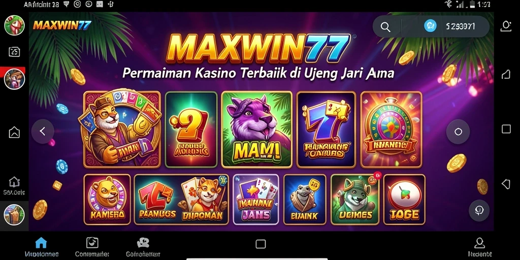 Tampilan gameplay seru di MAXWIN77 dengan banyak pilihan permainan Kasino.