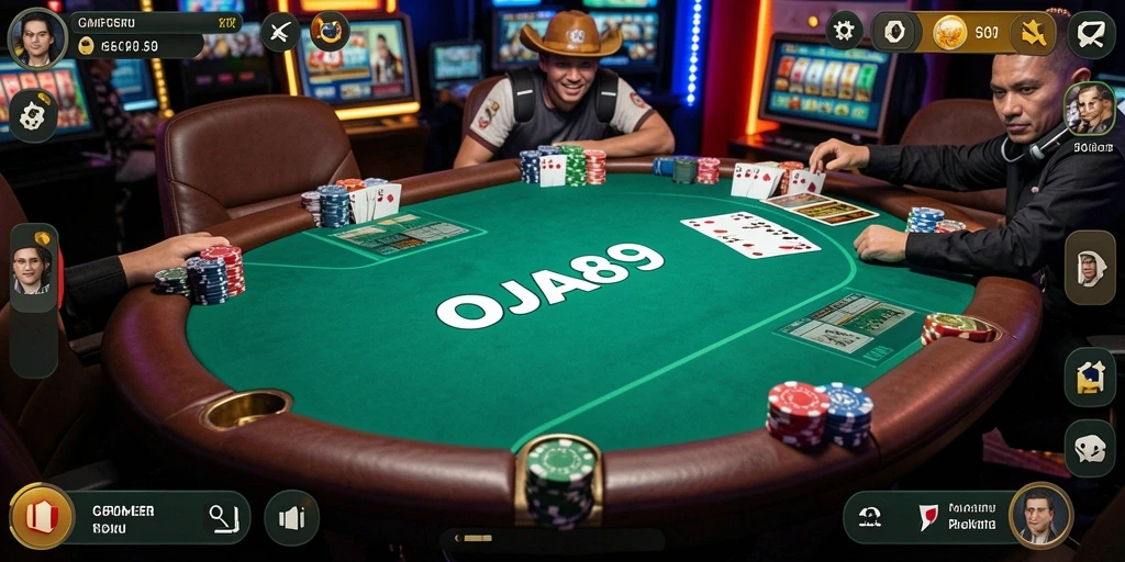 Screenshot menampilkan gameplay Poker yang menarik di OJA89.