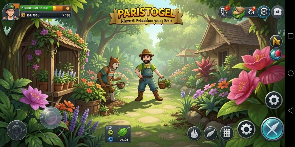 Gameplay seru dalam PARISTOGEL saat bertani dan mengelola kebun.