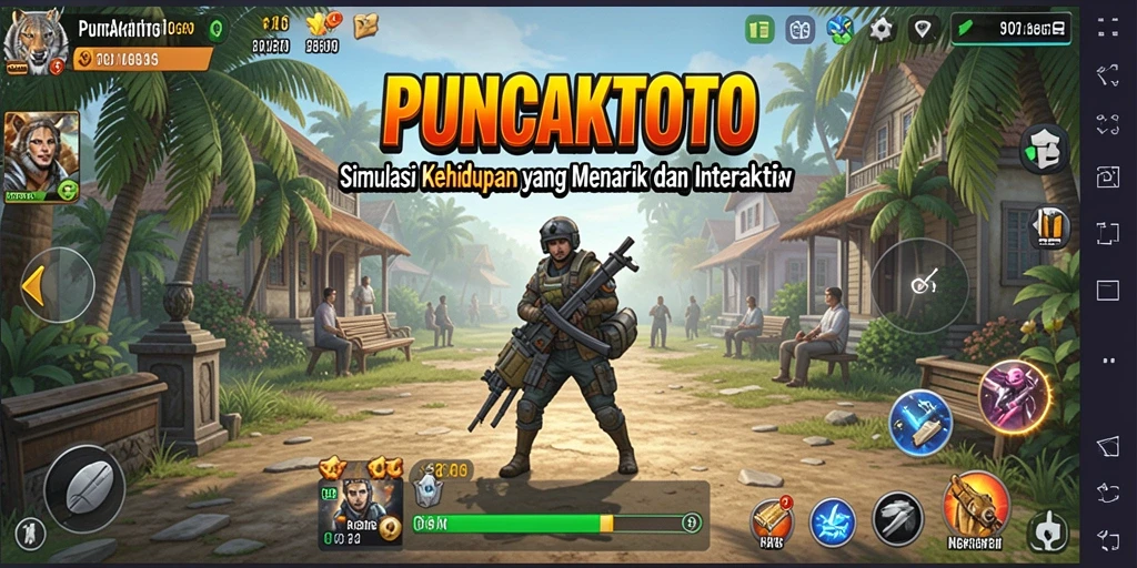 Tampilan gameplay PUNCAKTOTO yang menarik dan interaktif