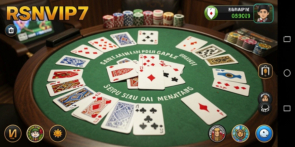 Screenshot gameplay RSNVIP7 yang menunjukkan aksi seru permainan Gaple.