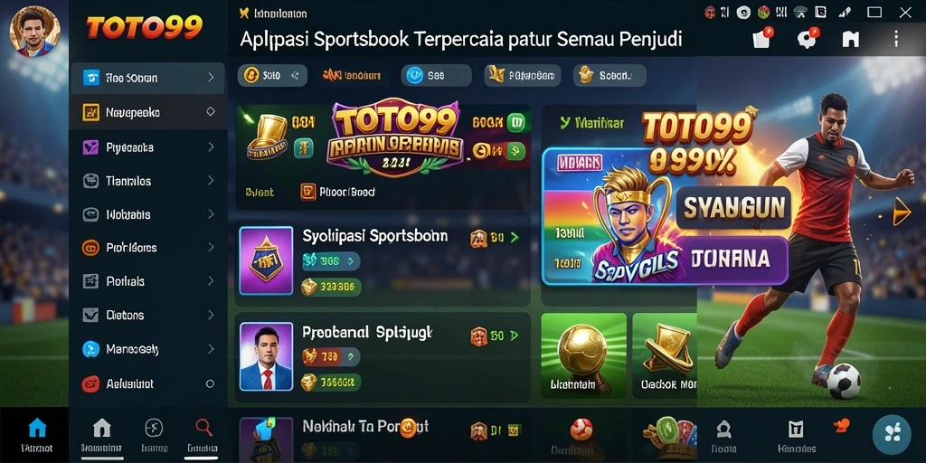 Tampilan antarmuka aplikasi <strong>TOTO99</strong> yang menarik dan informatif.