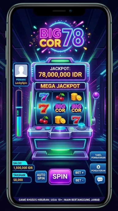 Screenshot antarmuka aplikasi bigcor78 yang mudah digunakan.